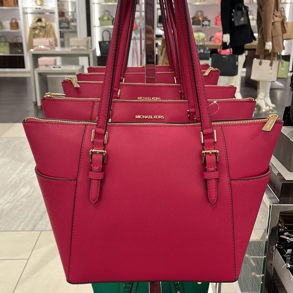 MICHAEL KORS Charlotte Large Leather Top-Zip Tote
Carmine Pink - Picture 9 of 16
